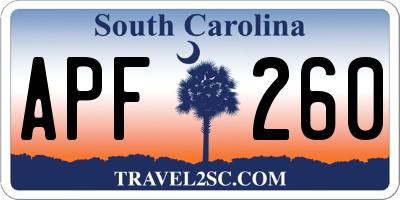 SC license plate APF260