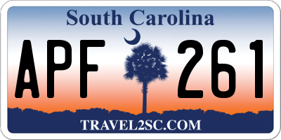 SC license plate APF261