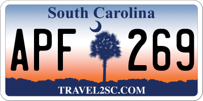 SC license plate APF269