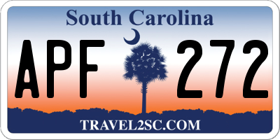 SC license plate APF272