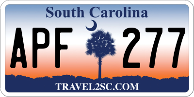 SC license plate APF277