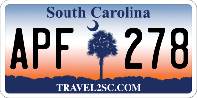 SC license plate APF278