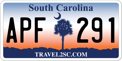 SC license plate APF291