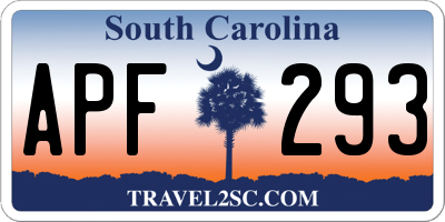 SC license plate APF293
