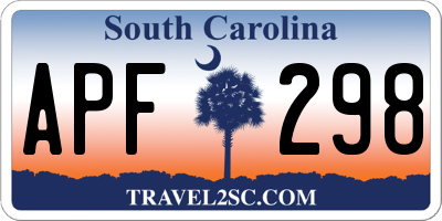 SC license plate APF298