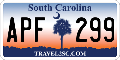 SC license plate APF299
