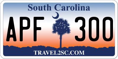 SC license plate APF300