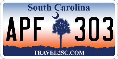 SC license plate APF303