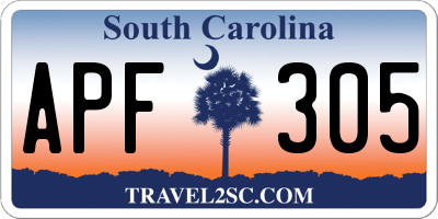 SC license plate APF305