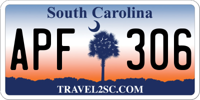 SC license plate APF306