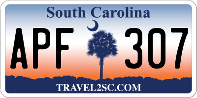 SC license plate APF307