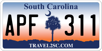 SC license plate APF311