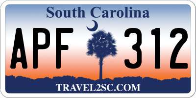 SC license plate APF312