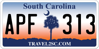 SC license plate APF313