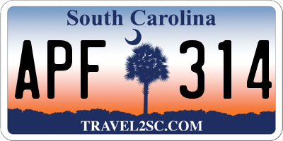 SC license plate APF314
