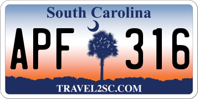 SC license plate APF316