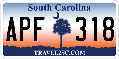 SC license plate APF318