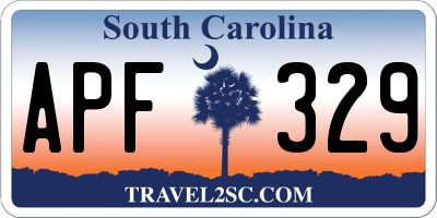 SC license plate APF329