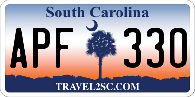 SC license plate APF330