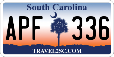SC license plate APF336