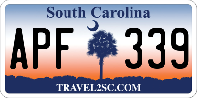 SC license plate APF339