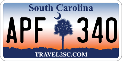 SC license plate APF340