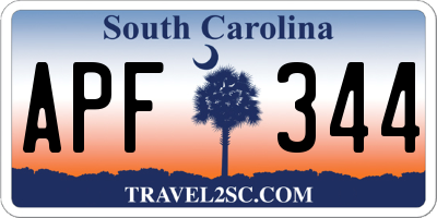SC license plate APF344