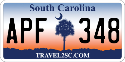 SC license plate APF348