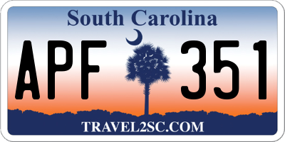 SC license plate APF351