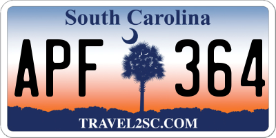 SC license plate APF364