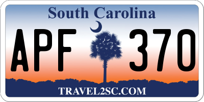 SC license plate APF370