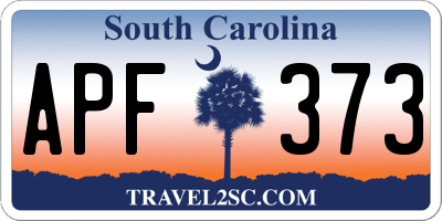 SC license plate APF373