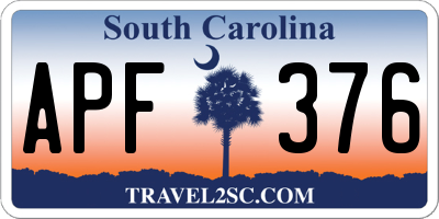 SC license plate APF376