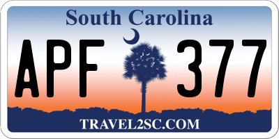 SC license plate APF377