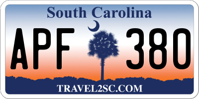 SC license plate APF380