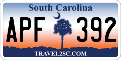 SC license plate APF392