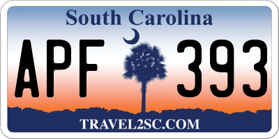 SC license plate APF393