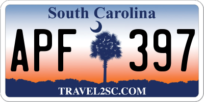 SC license plate APF397