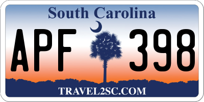 SC license plate APF398
