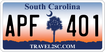 SC license plate APF401