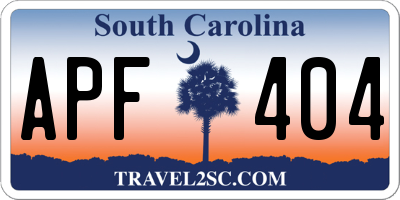SC license plate APF404