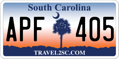SC license plate APF405