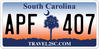 SC license plate APF407
