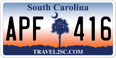 SC license plate APF416