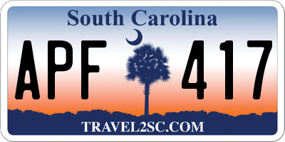 SC license plate APF417