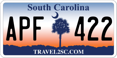 SC license plate APF422