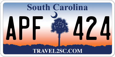 SC license plate APF424