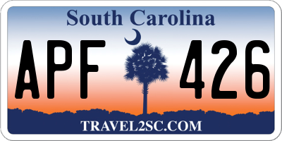 SC license plate APF426