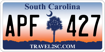SC license plate APF427