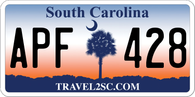 SC license plate APF428